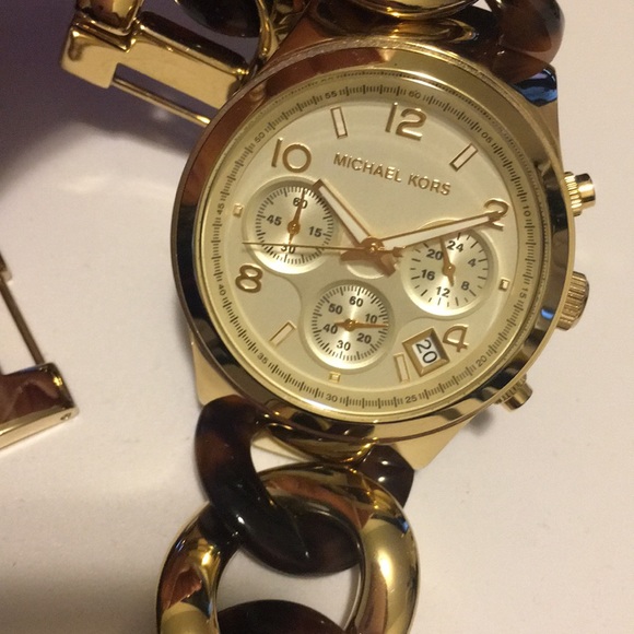 Michael Kors MK4222 chain link Acrylic Gold main image 4